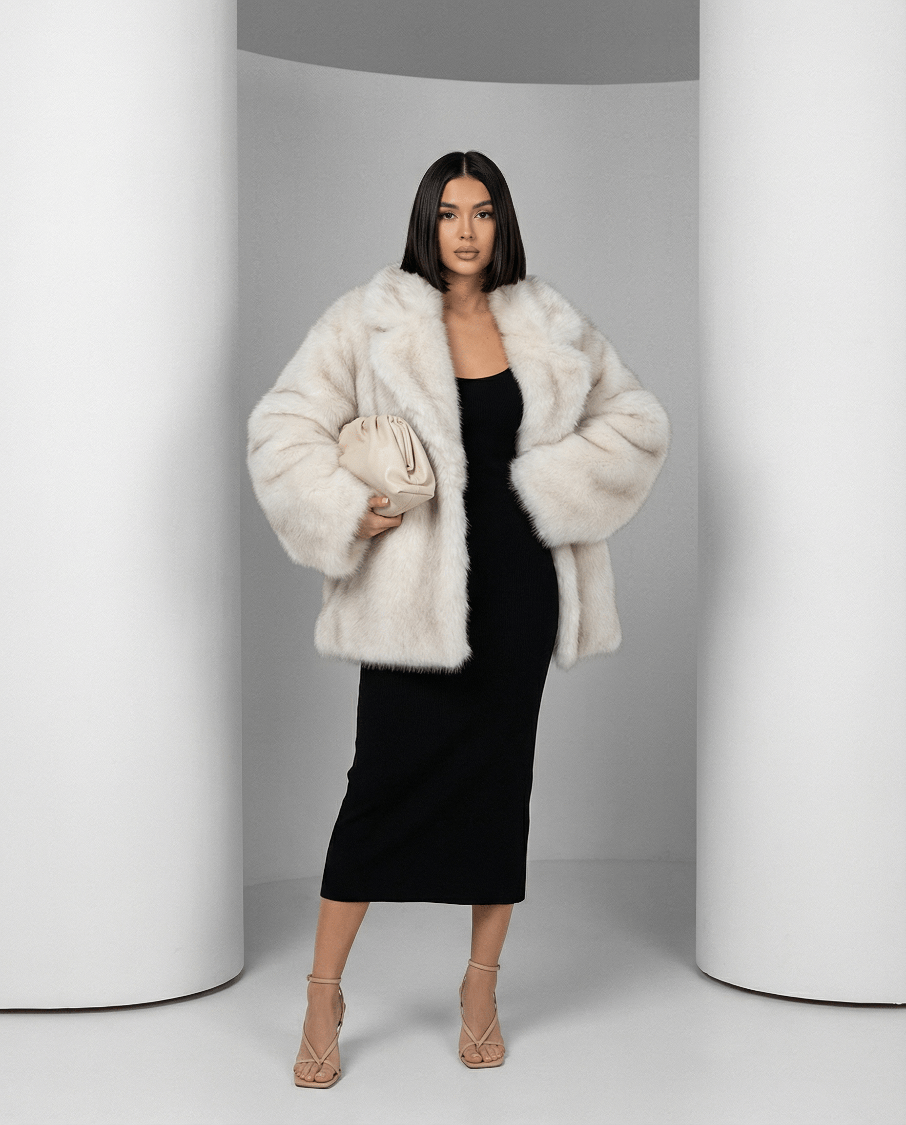 Elara Oversized Faux-Fur Coat – Boreal Luxe
