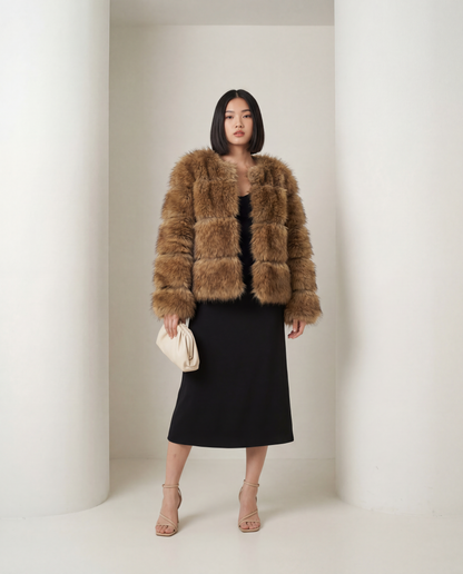 Sola Cropped Faux-Fur Jacket