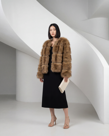 Sola Cropped Faux-Fur Jacket