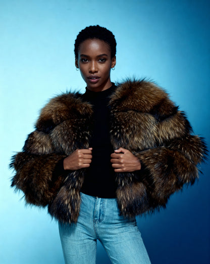 Sola Cropped Faux-Fur Jacket