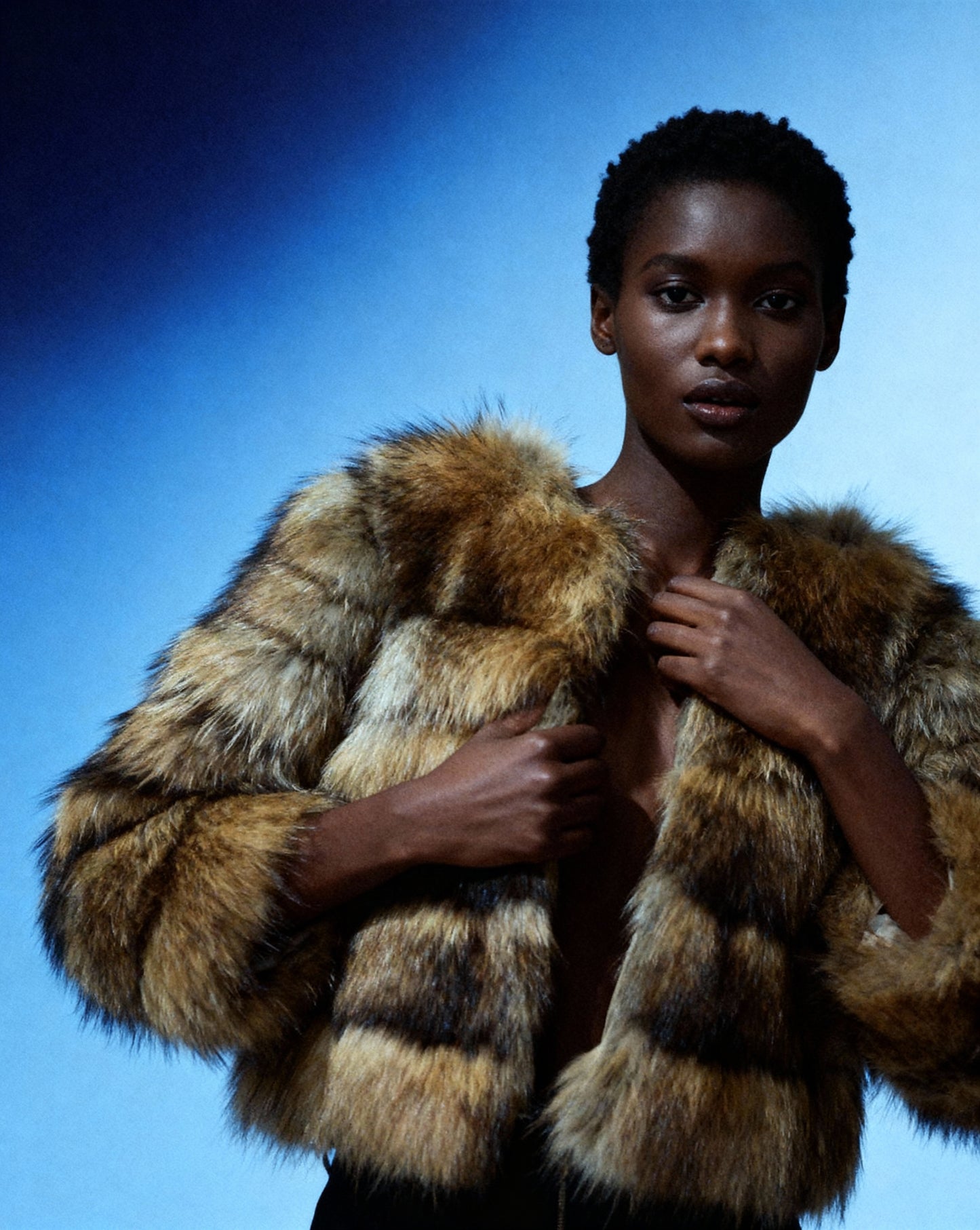 Sola Cropped Faux-Fur Jacket