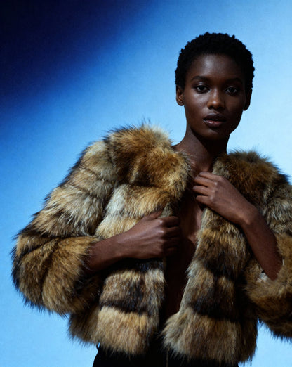 Sola Cropped Faux-Fur Jacket