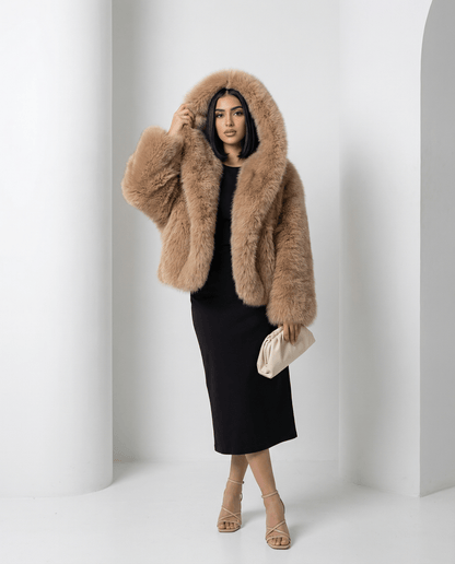 Ravena Hooded Faux-Fur Jacket