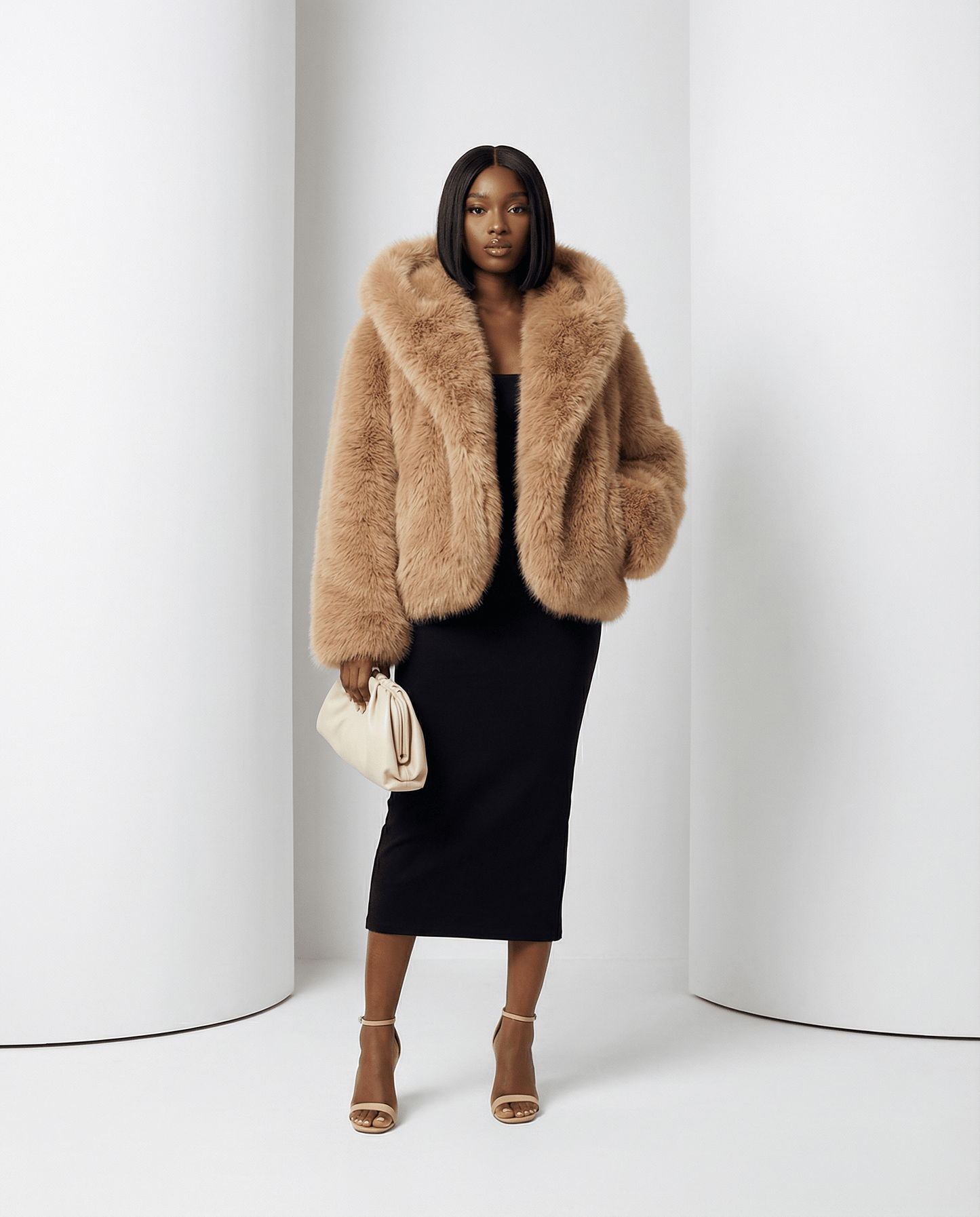 Ravena Hooded Faux-Fur Jacket