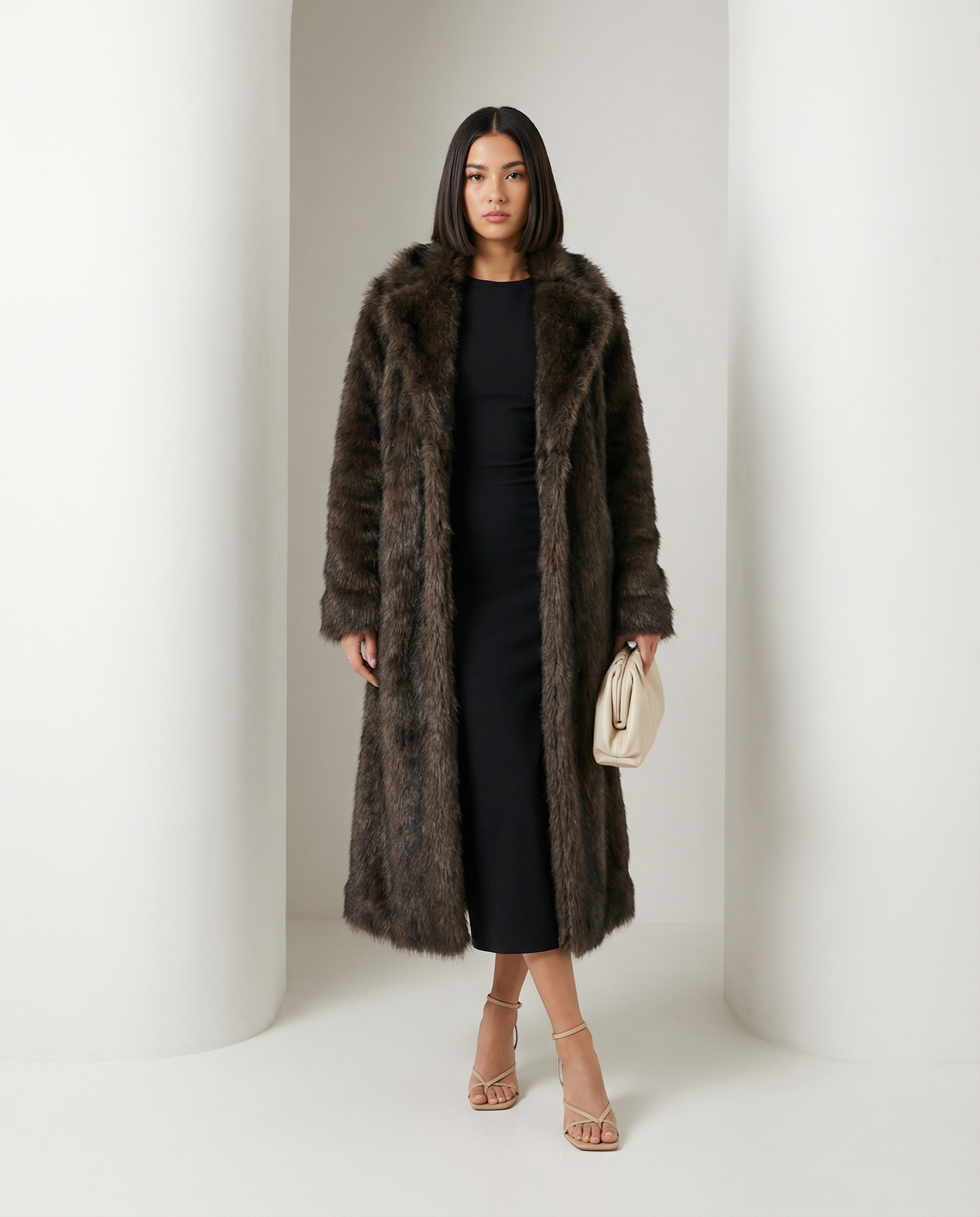 Eden Longline Faux-Fur Coat – Boreal Luxe