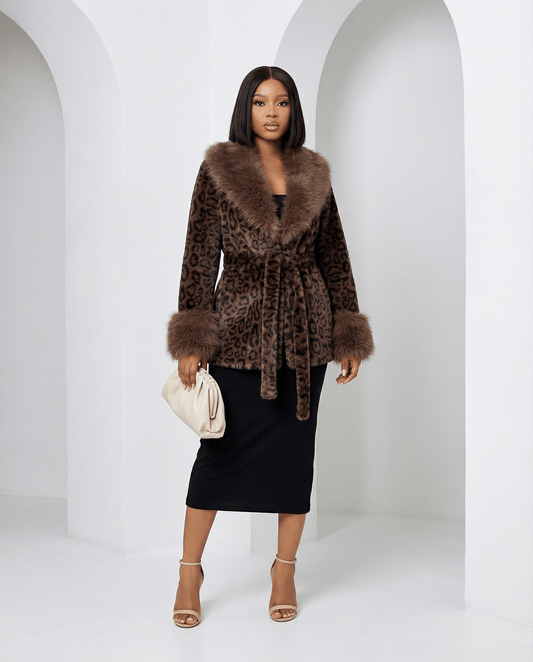 Marbella Belted Faux-Fur Coat