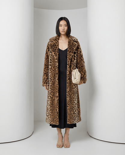 Aurelia Leopard Faux-Fur Coat