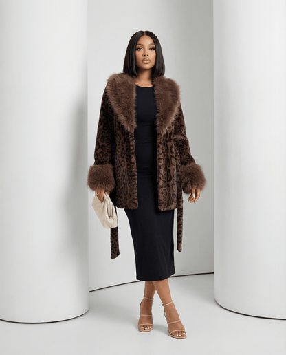 Marbella Belted Faux-Fur Coat