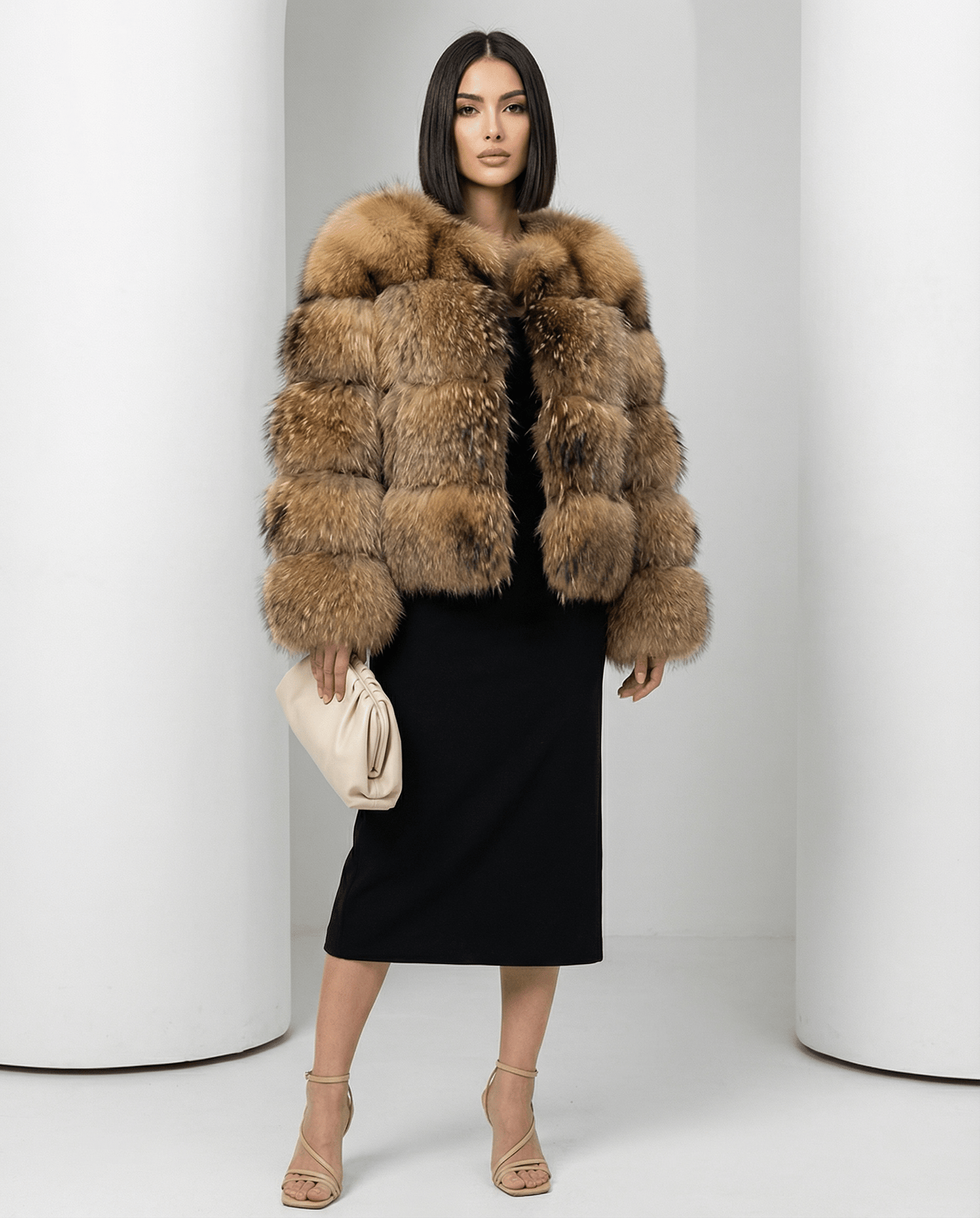 Sola Cropped Faux-Fur Jacket