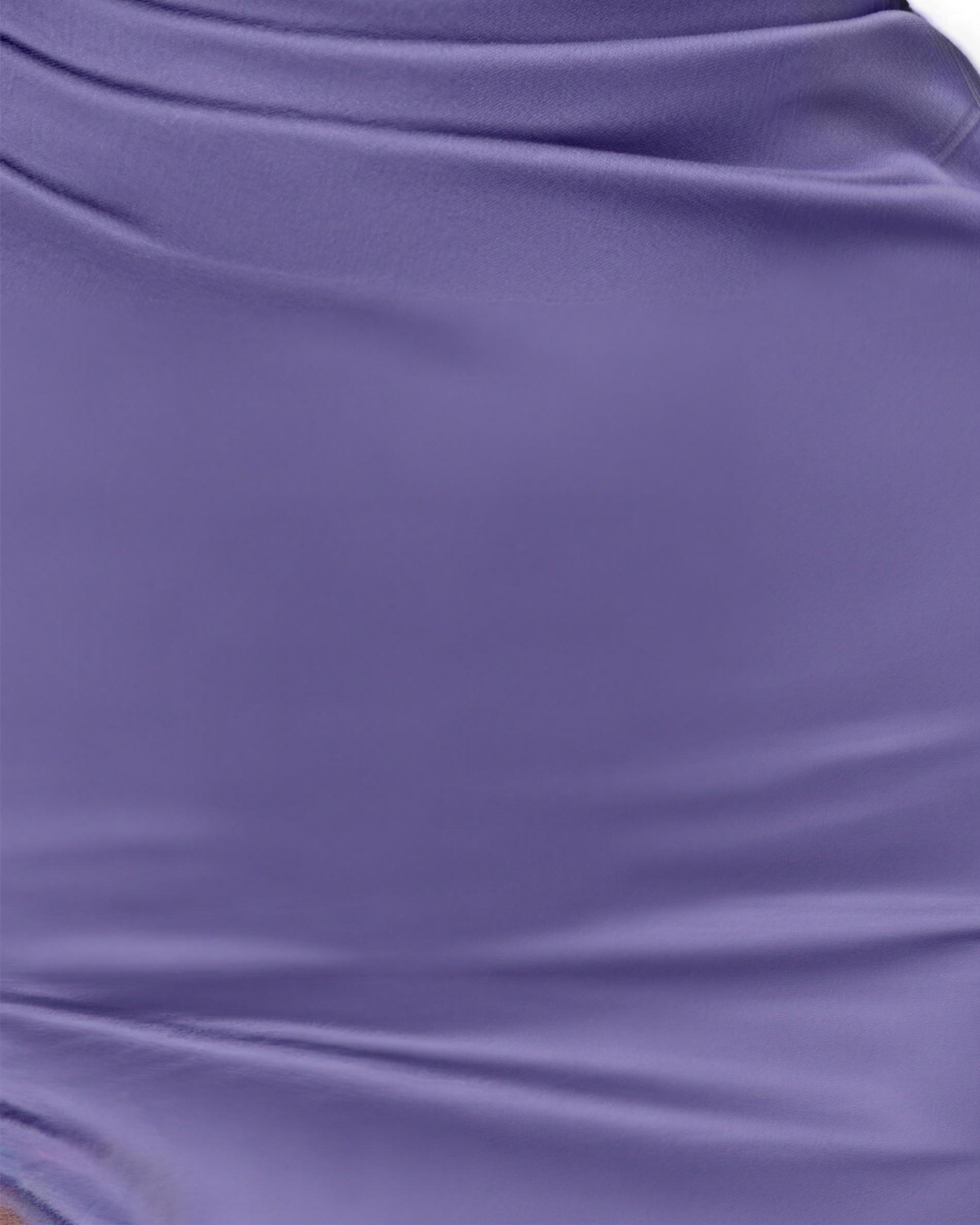 Macro of the lilac satin used for the Runa gown, smooth surface with a soft directional sheen